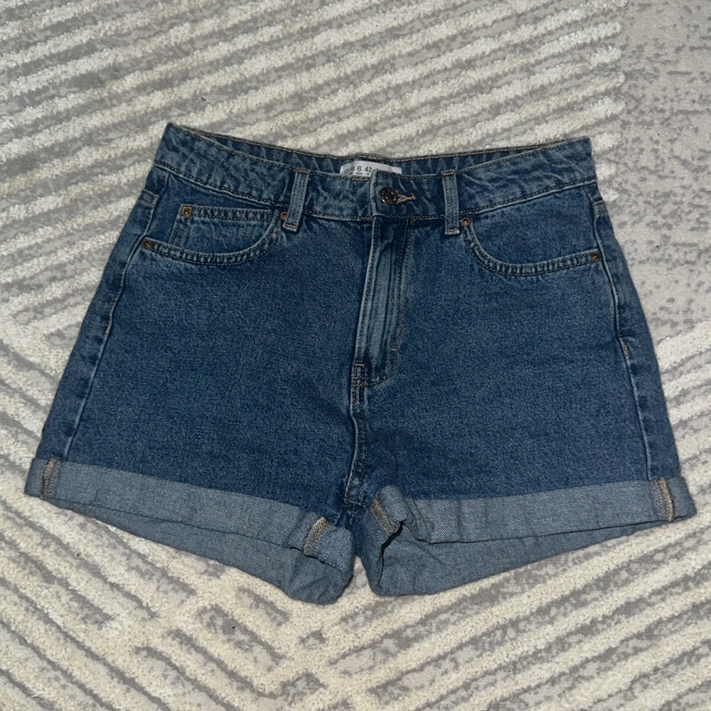 Blue denim shorts